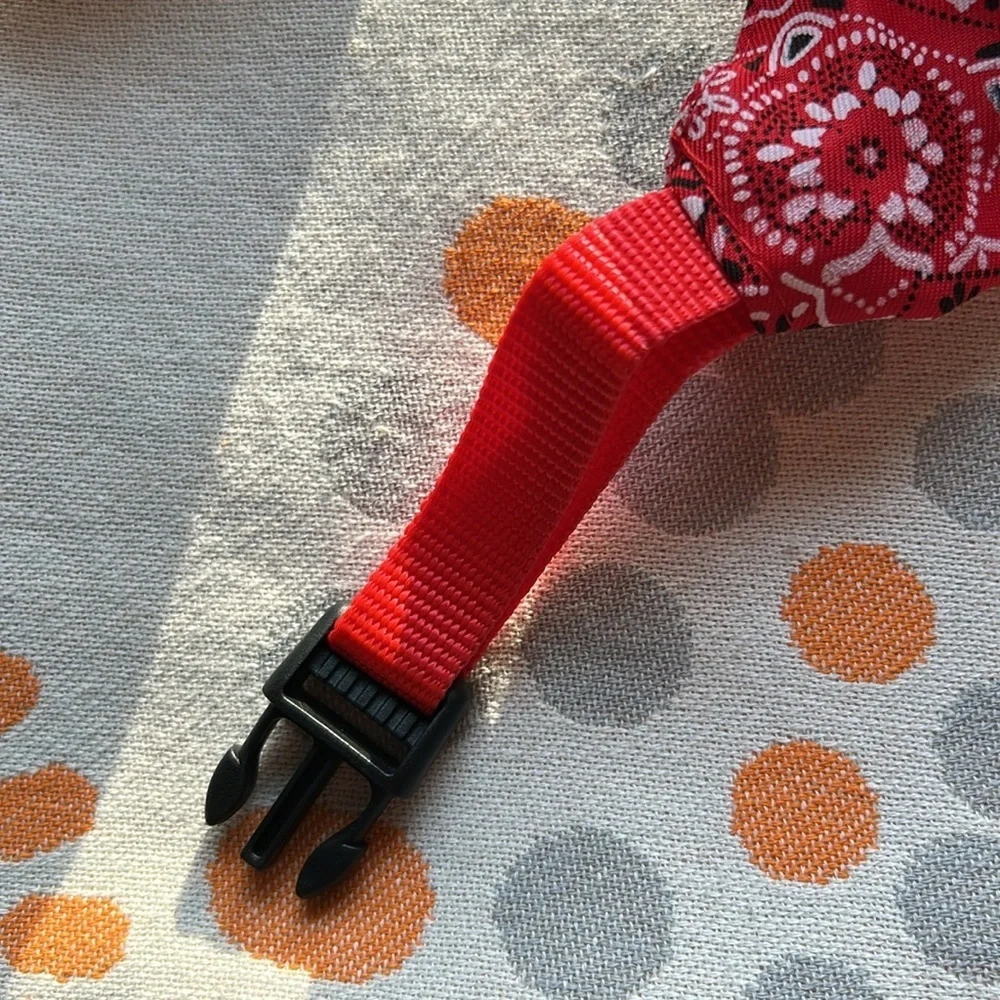 Red Bandana Red Dog Collar Adjustable Custom Made for Dog Leashes